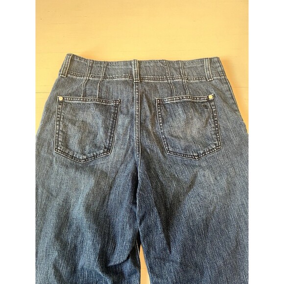 Pilcro Anthropologie Wide Leg‎ Jeans Women's Size 29 Blue Dark Wash - Picture 5 of 7